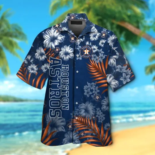 Houston Baseball Team Astross Hawaiian Button Down Shirt Unisex Adults S-5XL