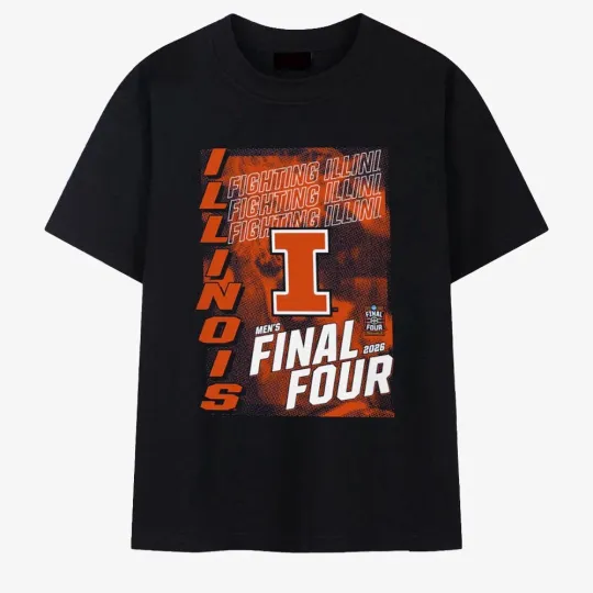 Discover Illinois Fighting Illini NCAA Men's Basketball 2026 Final Four T-Shirt S-2XL