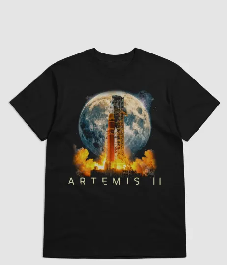 Discover Artemis II 2026 Rocket Launch T-Shirt, Rocket Launch to The Moon Landing Shirt