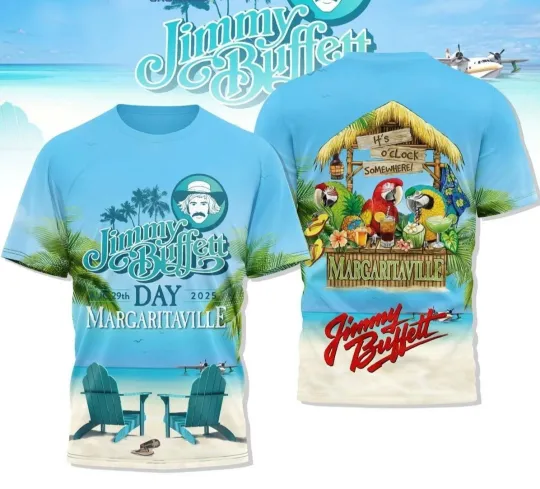 Jimmy Buffett Margaritaville 2025 3D T-Shirt Gift For Fan