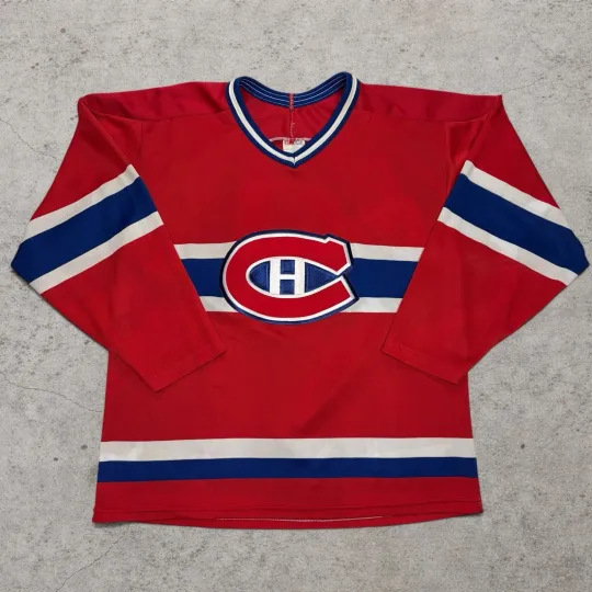 Discover Vintage Medium Montreal Canadiens Authentic 80s CCM Maska Hockey Jersey 1983