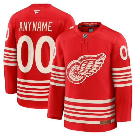 Discover Men's Detroit Red Wingss Red Centennial Premium Custom