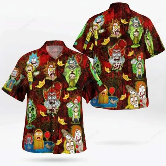Halloween Aloha Rick And Rickandmorty Hawaiian Shirt