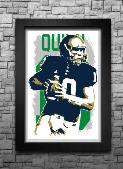 Discover BRADY QUINN art print/poster ND FIGHTING IRISH FREE S&H! JERSEY B2G2