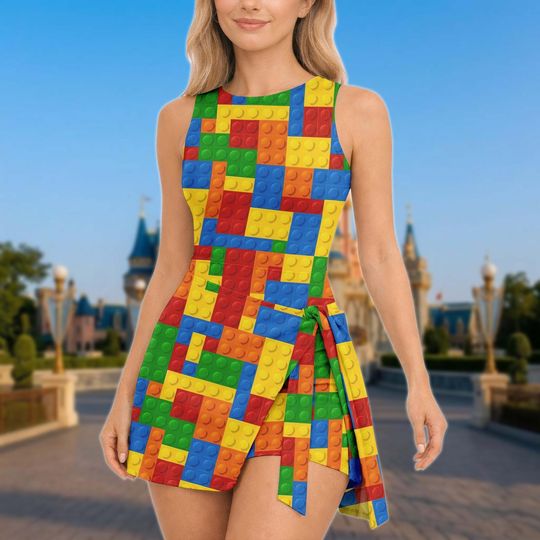 Discover Building Blocks Tennis Dress, Master Builder Women Dress, Building Bricks Dress For Her, Gift For Mom