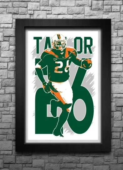 Discover SEAN TAYLOR art print/poster MIAMI HURRICANES FREE S&H! JERSEY B2G2