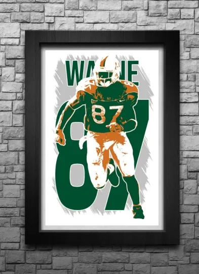 Discover REGGIE WAYNE art print/poster MIAMI HURRICANES FREE S&H! JERSEY B2G2