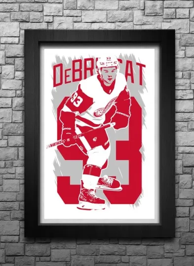 Discover ALEX DeBRINCAT art print/poster DETROIT RED WINGS FREE S&H! JERSEY B2G2