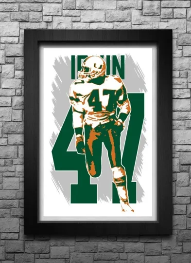 Discover MICHAEL IRVIN art print/poster MIAMI HURRICANES FREE S&H! JERSEY B2G2