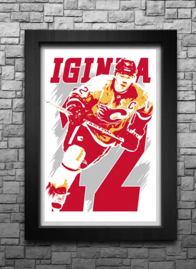 Discover JAROME IGINLA art print/poster CALGARY FLAMES FREE S&H! JERSEY B2G2