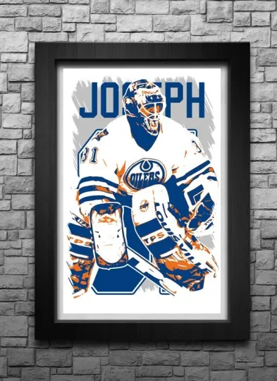 CURTIS JOSEPH art print/poster EDMONTON OILERS FREE S&H! JERSEY B2G2