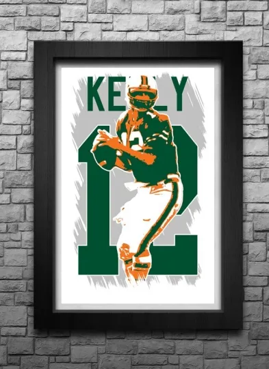 Discover JIM KELLY art print/poster MIAMI HURRICANES FREE S&H! JERSEY B2G2