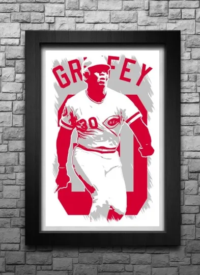 KEN GRIFFEY SR. art print/poster CINCINNATI REDS FREE S&H! JERSEY B2G2