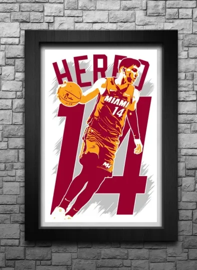 TYLER HERRO art print/poster MIAMI HEAT FREE S&H! JERSEY B2G2
