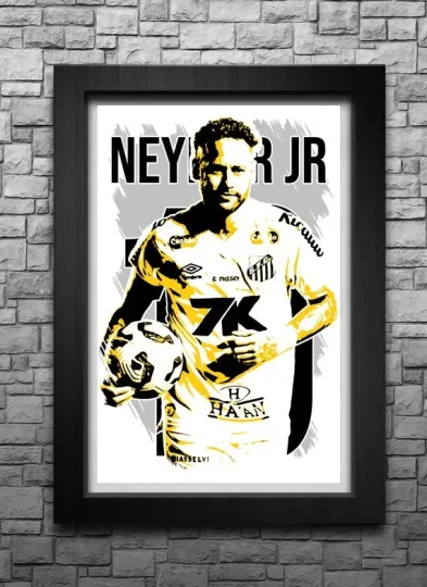 Discover NEYMAR JR art print/poster SANTOS FC FREE S&H! JERSEY B2G2
