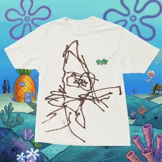Discover Travis Spongebob Squarepants Cactus Jack Graphic Shirt 2026