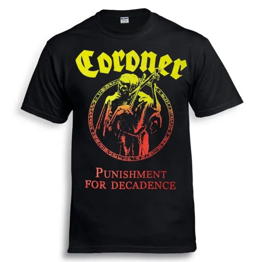 Discover Coroner "Punishment For Decadence"  Black T-Shirt Celtic frost