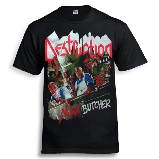 Discover DESTRUCTION Mad Butcher Black T-Shirt sodom Kreator testament