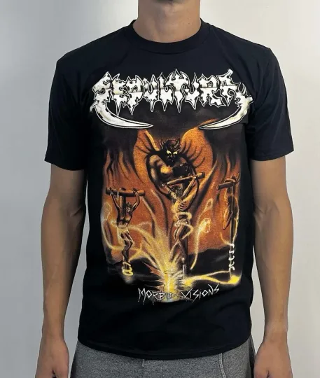 Discover Sepultura - Morbid Visions (Gildan)  T-Shirt Black  soulfly slayer