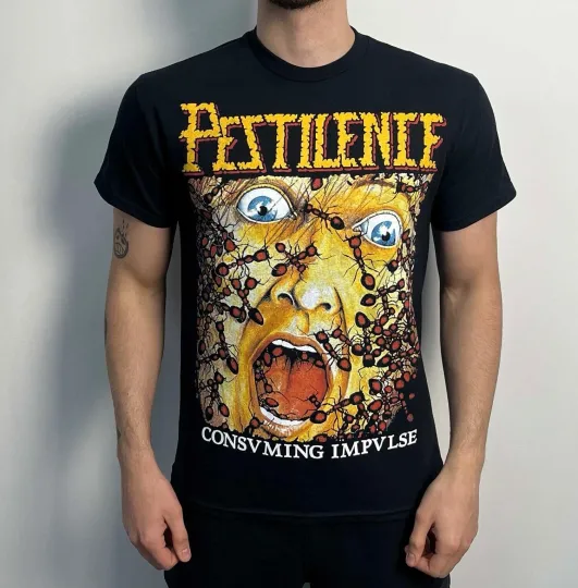 Discover Pestilence - Consuming Impulse (Gildan)   T-Shirt Black slayer dissection
