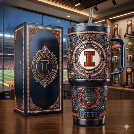 Discover (No Box) Illinois Fightings Illini 2026 South Regional Champions Tumbler