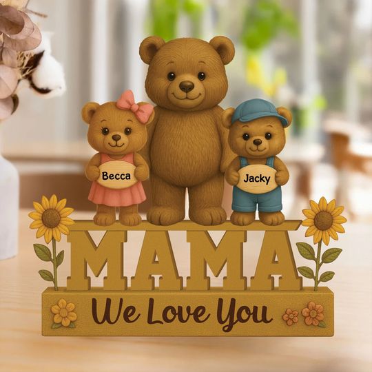 Discover Mama I Love You, Personalized Mother's Day Gift, Custom Shaped Acrylic Plaque