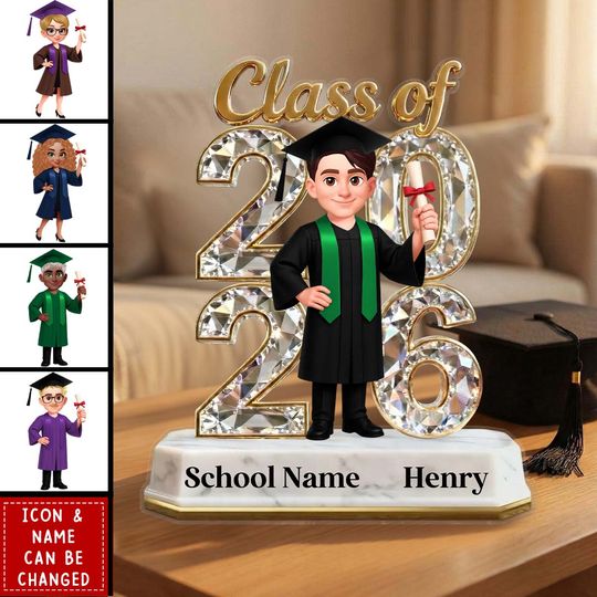Discover Senior Class Of 2026 2027 Graduate Keepsake - Personalized Acrylic Block Plaque - Graduation Gift For Daughter, Son
