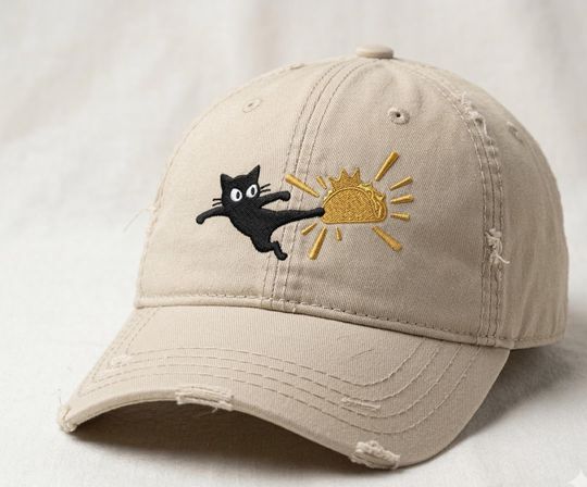 Taco Embroidered Distressed Baseball Cap