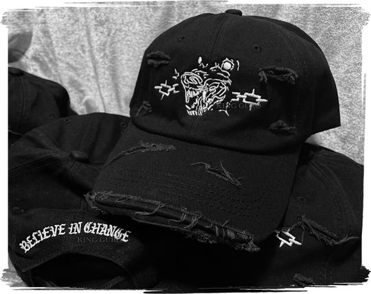 Discover King Guro: Sleeping Dogs Dad Hat | Embroidered Dog Chain Distressed Ball Cap