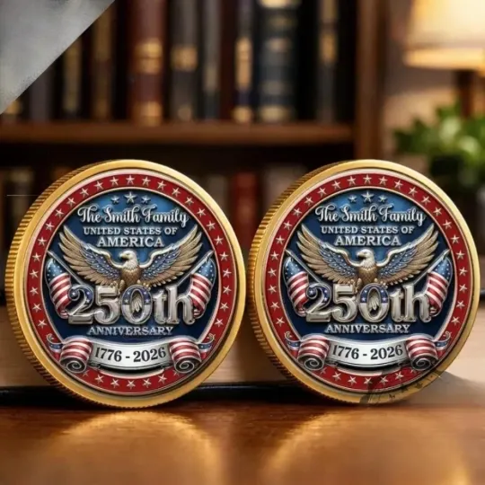 Discover Personalized America 250Th Anniversary Family Celebration Commemorative Coin