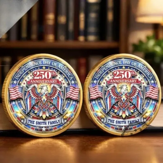 Discover Personalized America 250Th Anniversary Family Celebration Commemorative Coin