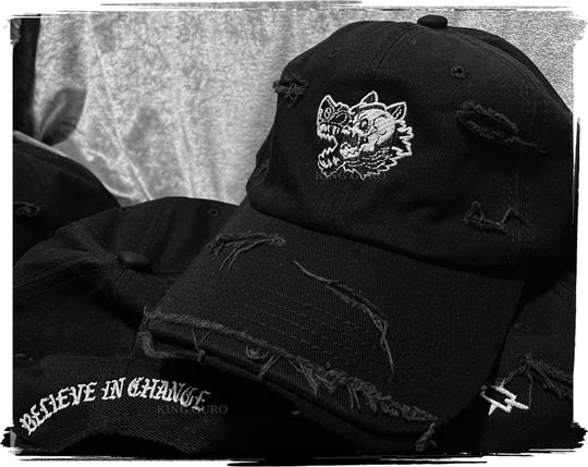 Discover King Guro Monster Dad Hat Embroidered Distressed Cap