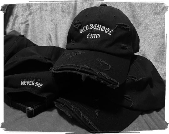 Discover King Guro Old School Emo Dad Hat Embroidered Distressed Cap
