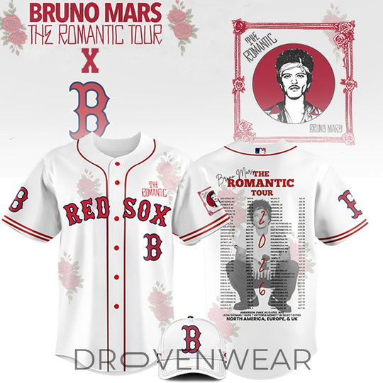 Boston Red Sox x Bruno Mars The Romantic Tour Jersey Limited Edition