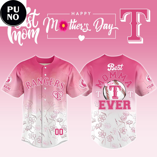 Texas Rangers Happy Mother’s Day 2026 Personalied Baseball Jersey