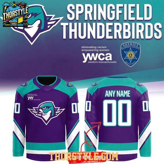 Personalized Springfield Thunderbirds Purple Warm Up Night 2026 Hockey Jersey