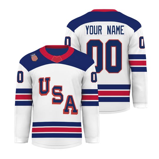 Custom 2026 USA Hockey Jersey  Personalization USA Hockey Jersey -  Team USA hockey Jersey, Fan Hockey jersey
