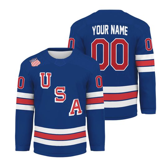 Custom 2026 USA Hockey Jersey  Personalization USA Hockey Jersey - Team USA hockey Jersey, Fan Hockey Jersey