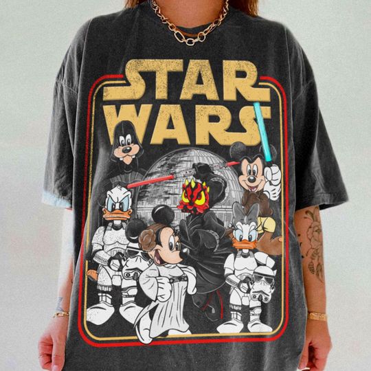 Discover Star Wars Mickey Minie Leia Han Solo Goofy Darth Vader Shirt