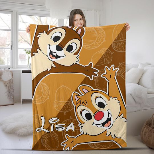 Discover Chip And Dale Blanket, Disney Cartoon Throw Blanket, Cute Acorn Plaid Bedding, Cozy Fall Blanket Gift for Kids & Adults G5PZ29