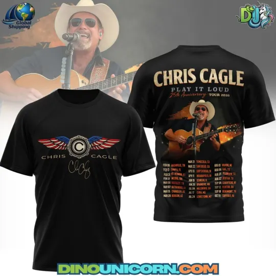 Discover Chris Cagle PLAY IT LOUD 25th Anniv Style 3D t-shirt
