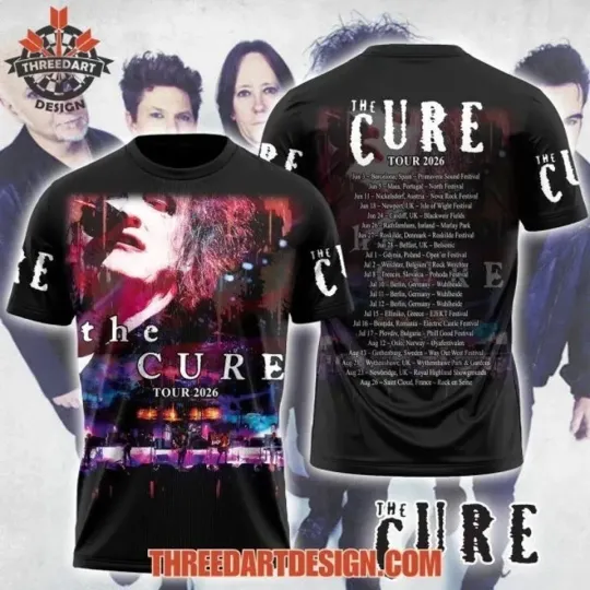 Discover The Cure 2026 Style Gothic Rock Fan Graphic Gift 3D T-shirt