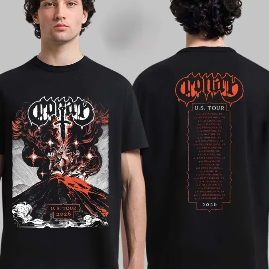 Discover Conan Band US Tour 2026 T-Shirt City Dates Double Sided Metal Tee