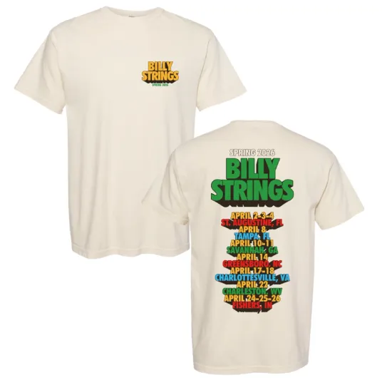 Discover Billy Strings Spring 2026 Tour Funky Text Tee With Dates Unisex T-Shirt