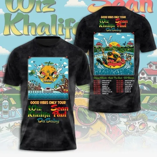 Wiz Khalifa Good V only tour 2025 3D T-Shirt