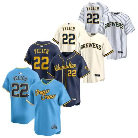Discover Men's Milwaukee Brewerss #22 Christian Yelich Limited Player Printed Jersey