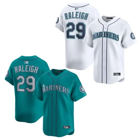 Men's Seattle Marinerss #29 Cal Raleigh Limited Player Printed Jersey