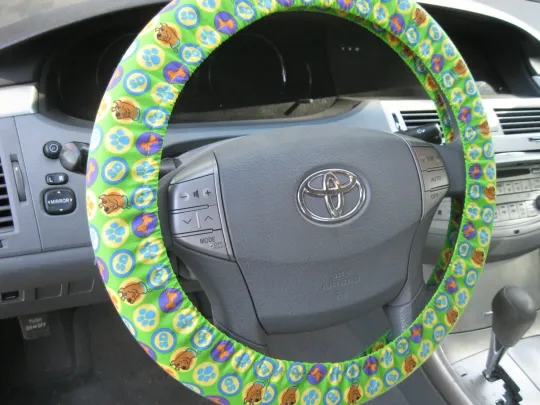 Discover Scooby Doo Dog Tags Steering Wheel Cover for Car and Truck