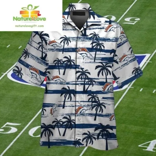 Discover Denver Football Team Broncoss Hawaiian Shirt Set for Men Women Tropical Aloha St