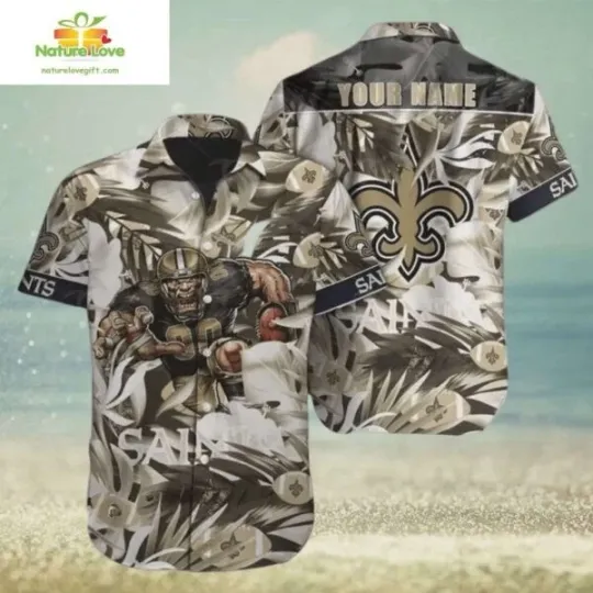 Discover New Orleans Football Team Saintss Hawaiian Shirt Personalized Name Football Fan